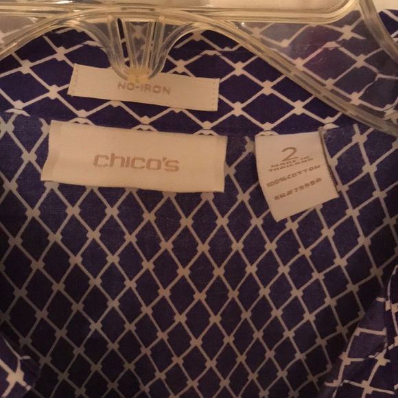 NEW 2/$20 Chico’s “No Iron” button down sz 2 - Picture 2 of 6